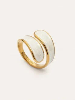 Anillo Abbraccio White Acero Baño Oro