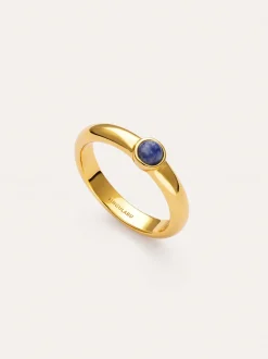 Anillo Alma Cianita Baño Oro