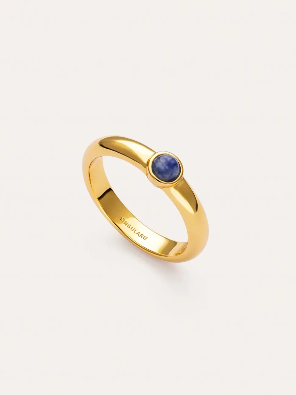 Anillo Alma Cianita Baño Oro