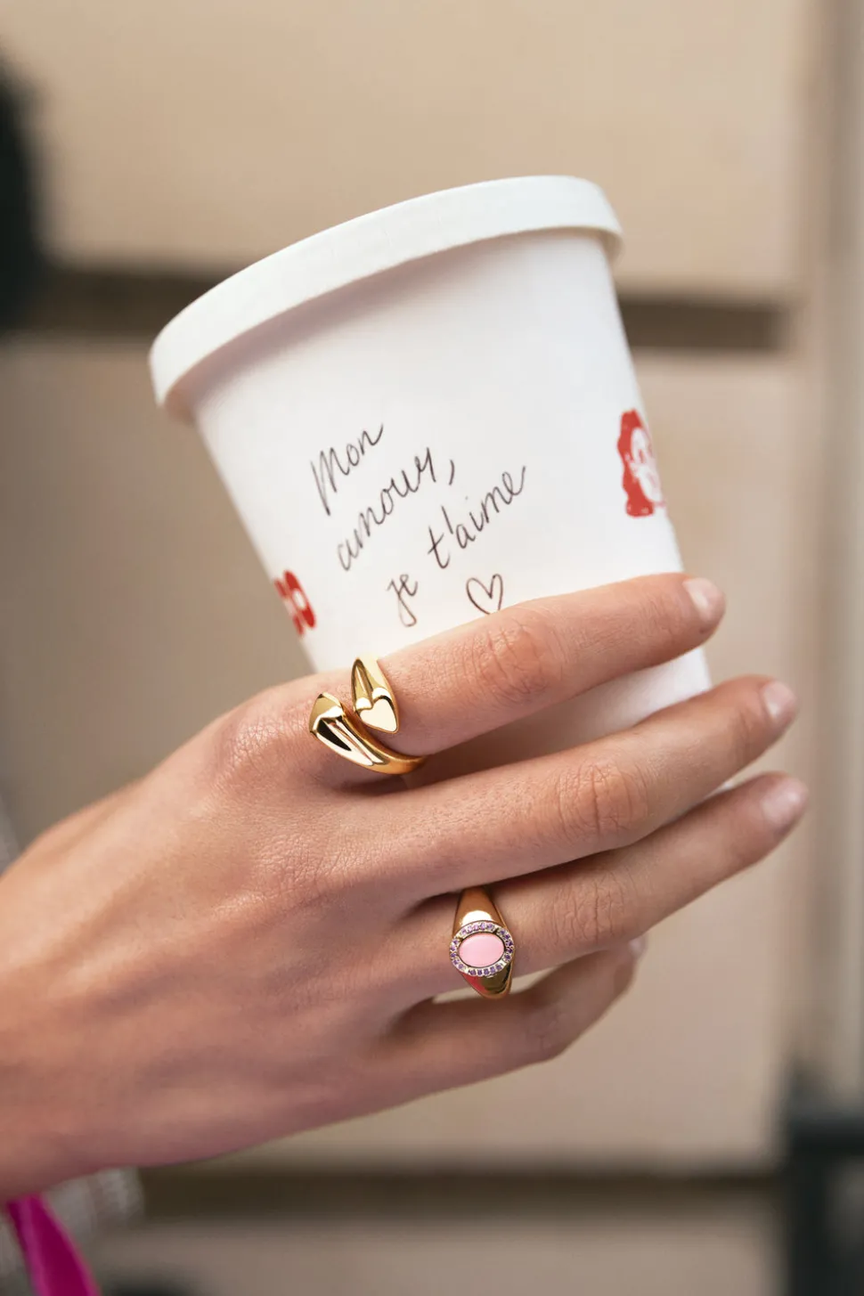 Anillo Amanda Rosa Baño Oro