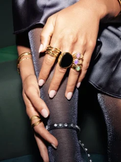 Anillo Amanda Rosa Baño Oro