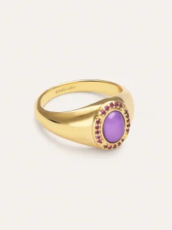Anillo Amanda Violeta Baño Oro