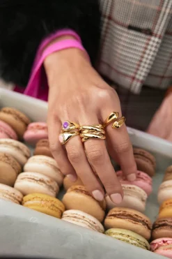 Anillo Amanda Violeta Baño Oro
