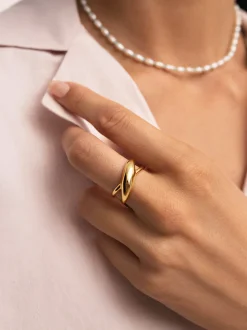 Anillo Ariel Acero Baño Oro