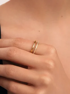 Anillo Bibiana Acero Baño Oro