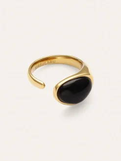 Anillo Black Catalina Acero Baño Oro
