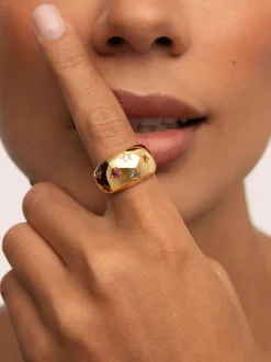 Anillo Bomb Color Stars Baño Oro