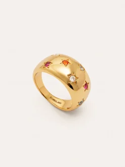 Anillo Bomb Color Stars Baño Oro