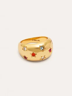 Anillo Bomb Color Stars Baño Oro