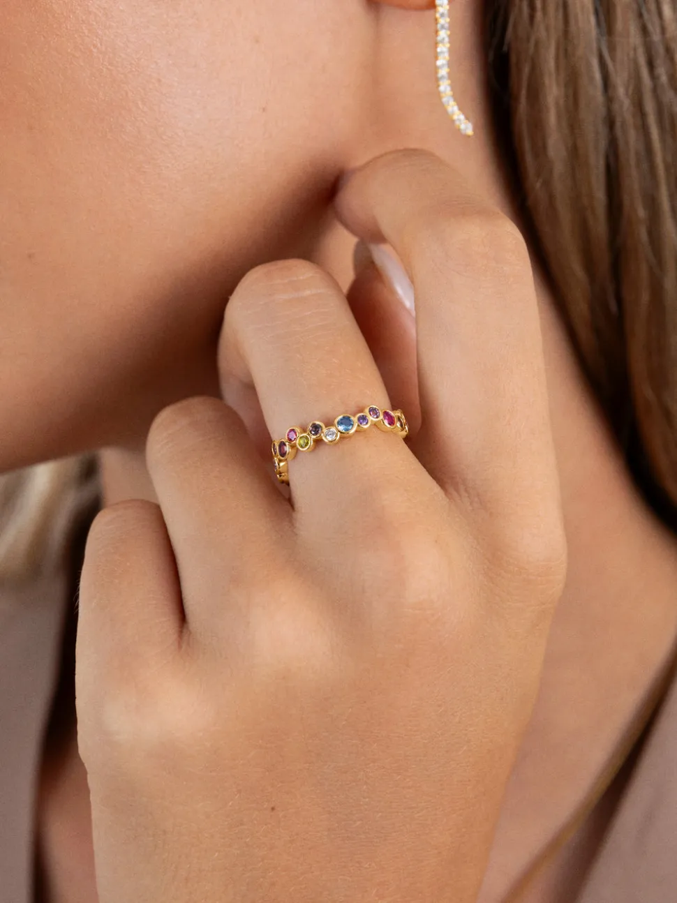 Anillo Bubbles Baño Oro