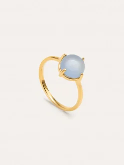 Anillo Celebrate Azul Baño Oro