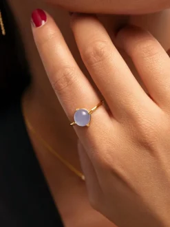 Anillo Celebrate Azul Baño Oro
