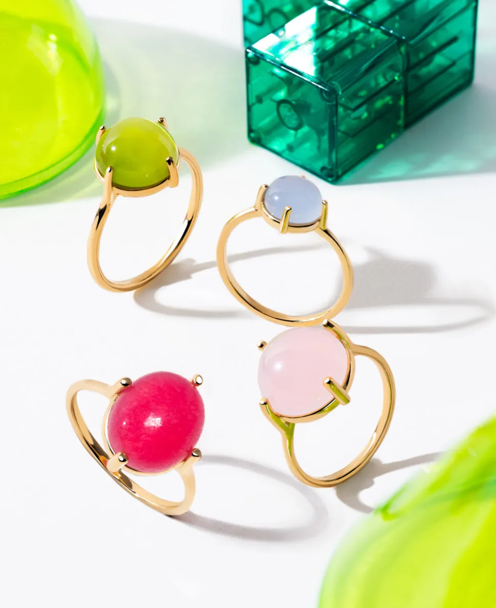 Anillo Celebrate Azul Baño Oro