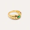Anillo Charlotte Esmeralda Baño Oro