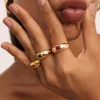 Anillo Charlotte Naranja Baño Oro