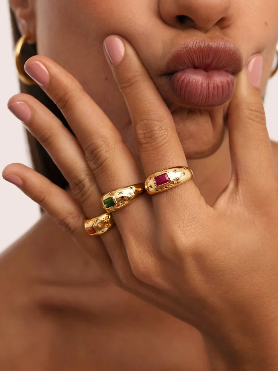 Anillo Charlotte Naranja Baño Oro