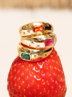 Anillo Charlotte Naranja Baño Oro