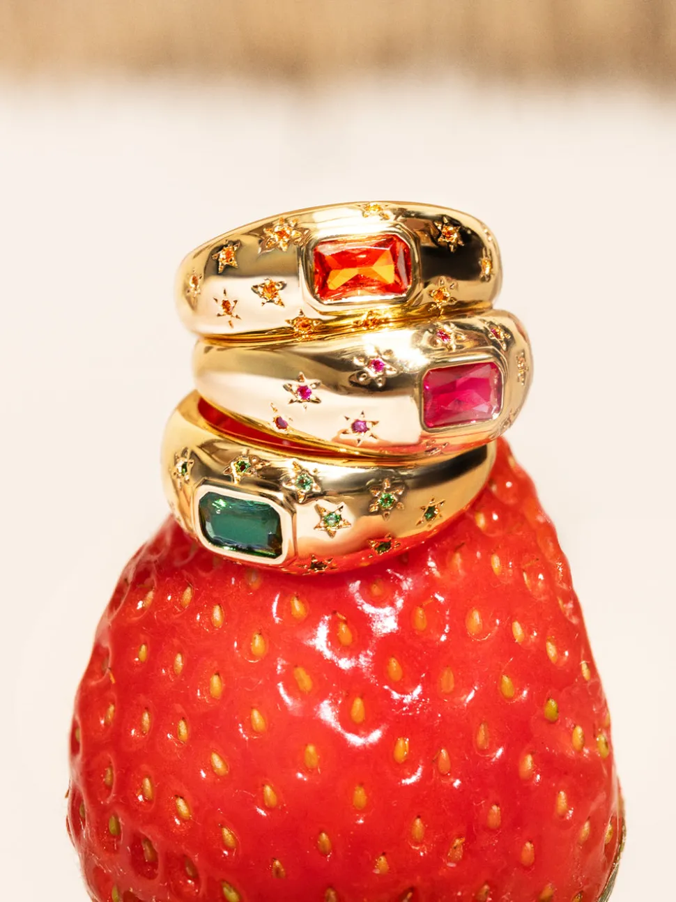 Anillo Charlotte Naranja Baño Oro