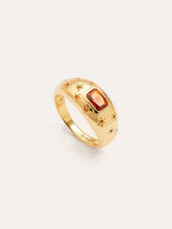 Anillo Charlotte Naranja Baño Oro