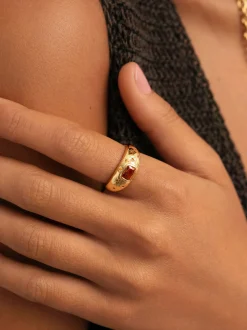 Anillo Charlotte Naranja Baño Oro