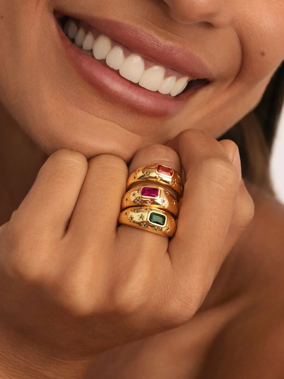 Anillo Charlotte Naranja Baño Oro