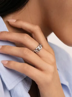 Anillo Chunky Eslabón Acero