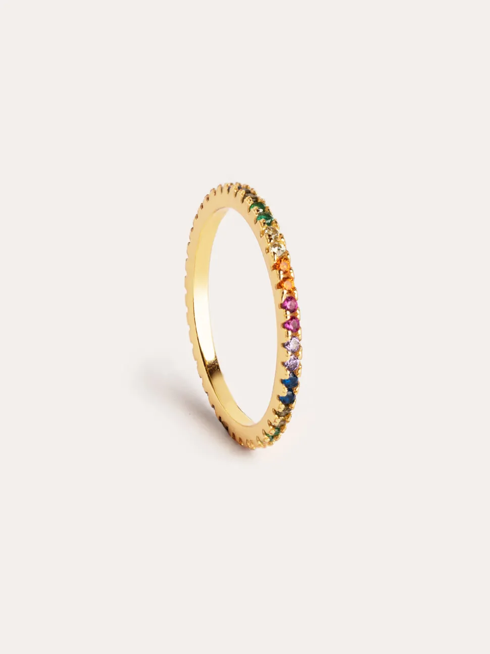 Anillo Cleo Colors Plata Baño Oro
