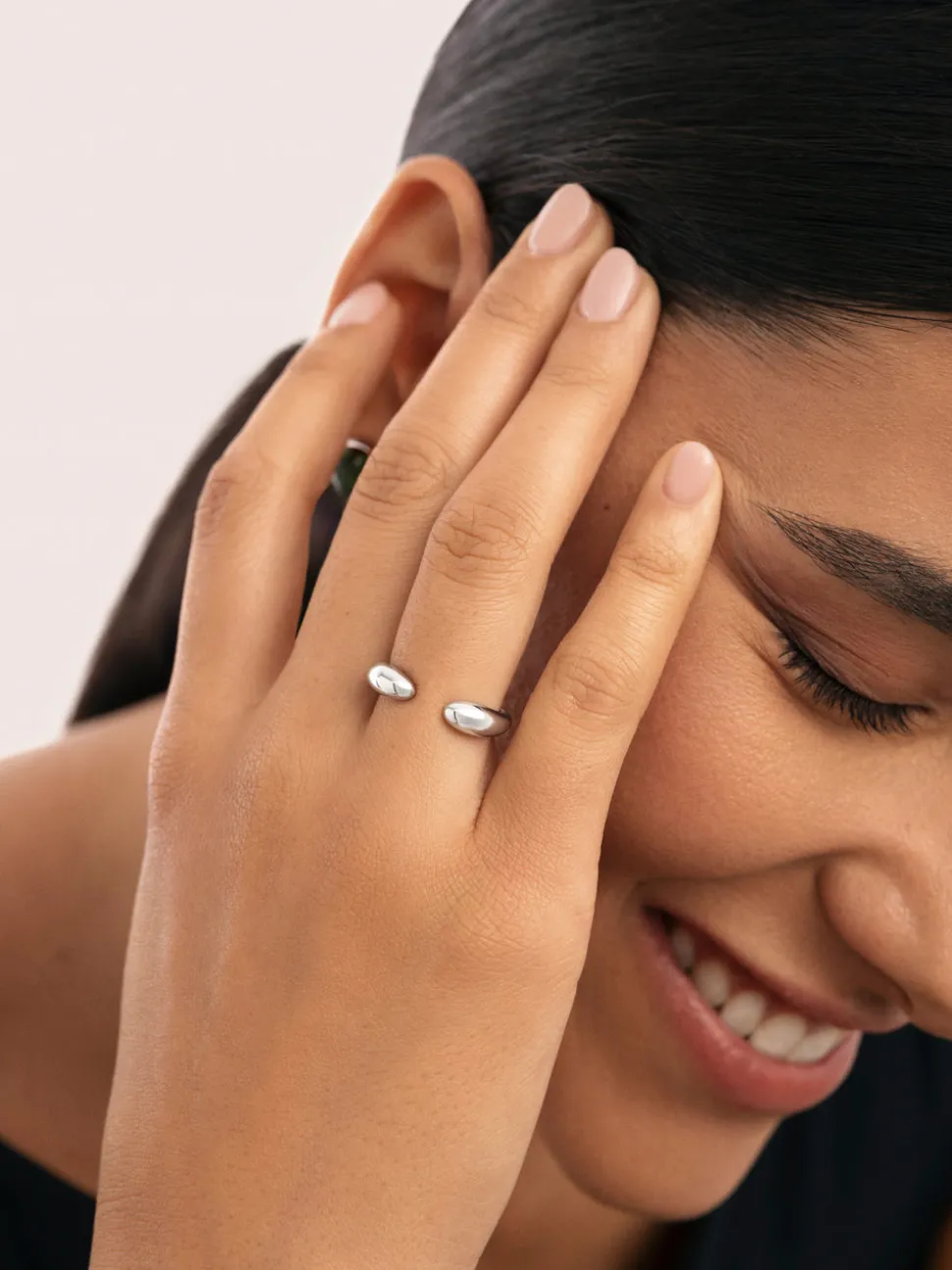 Anillo Doble Gota Acero