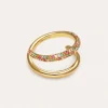 Anillo Doble Scarlett Dance Baño Oro