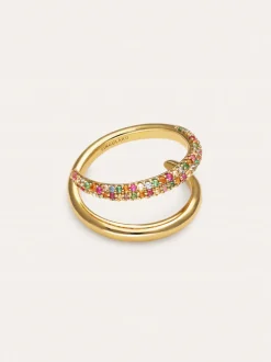 Anillo Doble Scarlett Dance Baño Oro