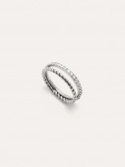 Anillo Doble Tressia Spark Acero