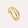 Anillo Doble Twist Baño Oro
