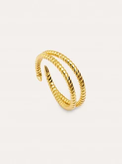 Anillo Doble Twist Baño Oro