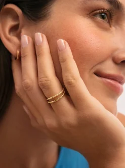 Anillo Doble Twist Baño Oro