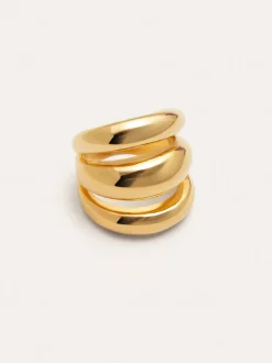Anillo Dune Aire Acero Baño Oro