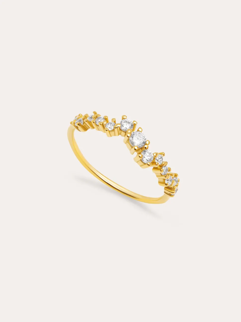 Anillo Estellar Plata Baño Oro