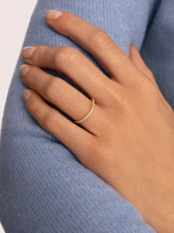 Anillo Fino Scarlett Blanco Baño Oro