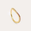 Anillo Fino Scarlett Rosa Baño Oro