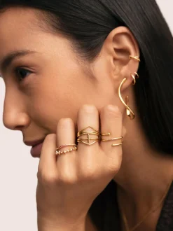 Anillo Fino Scarlett Rosa Baño Oro