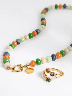 Anillo Gota Stones Baño Oro