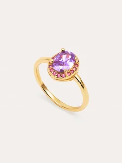 Anillo Grape Colors Baño Oro