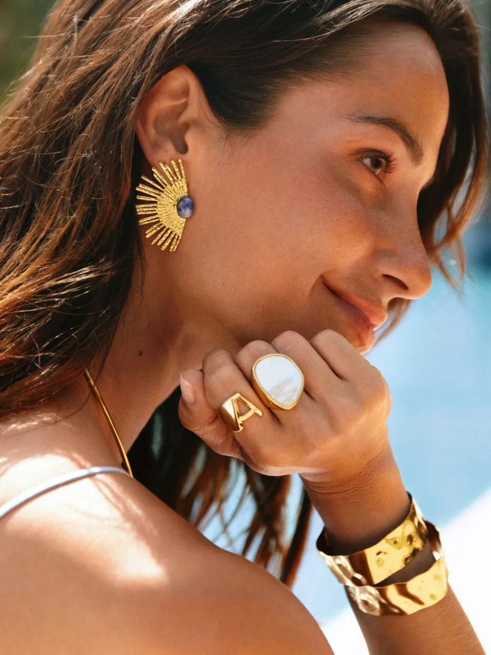 Anillo Ibiza Acero Baño Oro