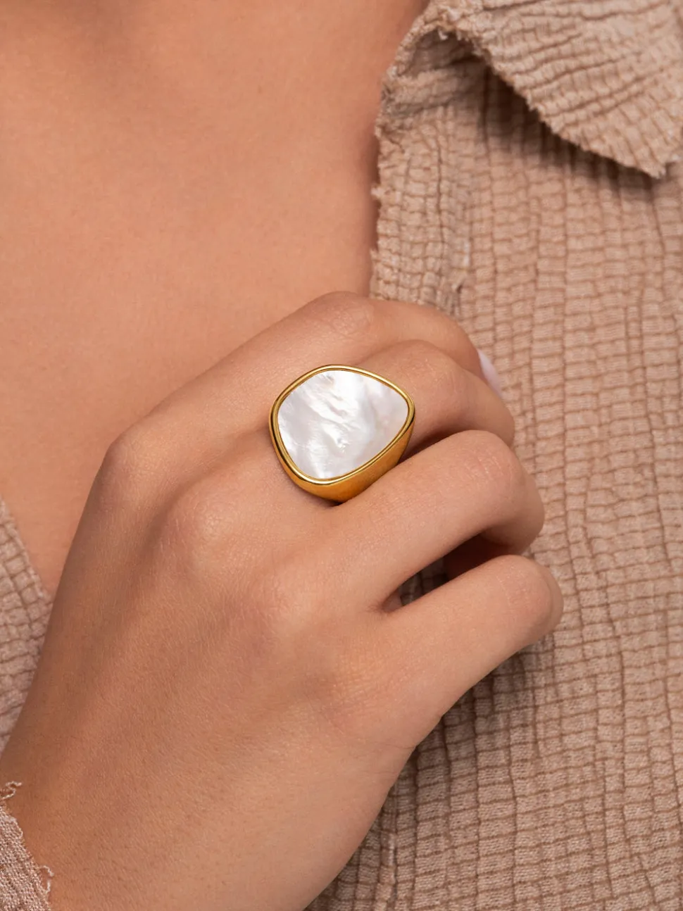 Anillo Ibiza Acero Baño Oro