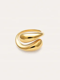 Anillo Maxi Abbraccio Acero Baño Oro