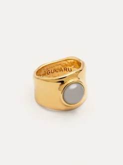 Anillo My Blue Stone Baño Oro