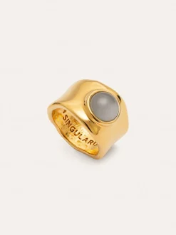 Anillo My Blue Stone Baño Oro