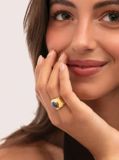 Anillo My Cianita Acero Baño Oro