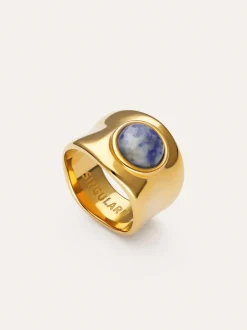 Anillo My Cianita Acero Baño Oro