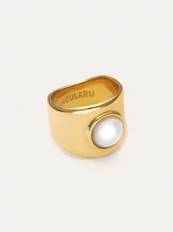 Anillo My Nácar Acero Baño Oro