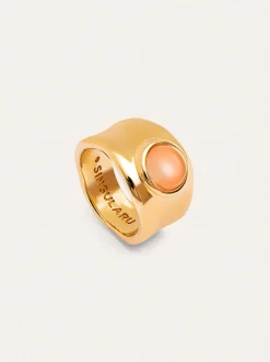 Anillo My Rose Quartz Baño Oro